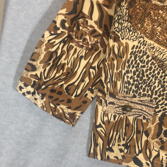 WESTBOUND WOMAN 100% Natural Cotton Animal Print Safari Style Zip Up Y2K Shacket - Picture 8 of 16